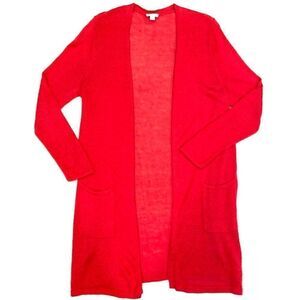 J. JILL Linen Blend Long Open Cardigan